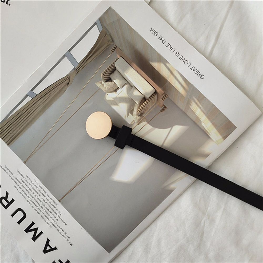 Thắt lưng da PU khóa kim loại phong cách Hàn Quốc đơn giản dành cho nữ