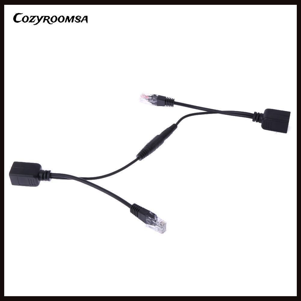Bộ dây cáp chuyển đổi hai đầu tách nguồn PoE màu đen