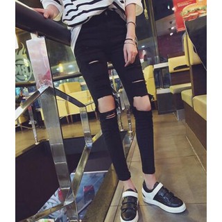 Quần Jeans Rách Ôm Dáng Co Dãn Size Lớn