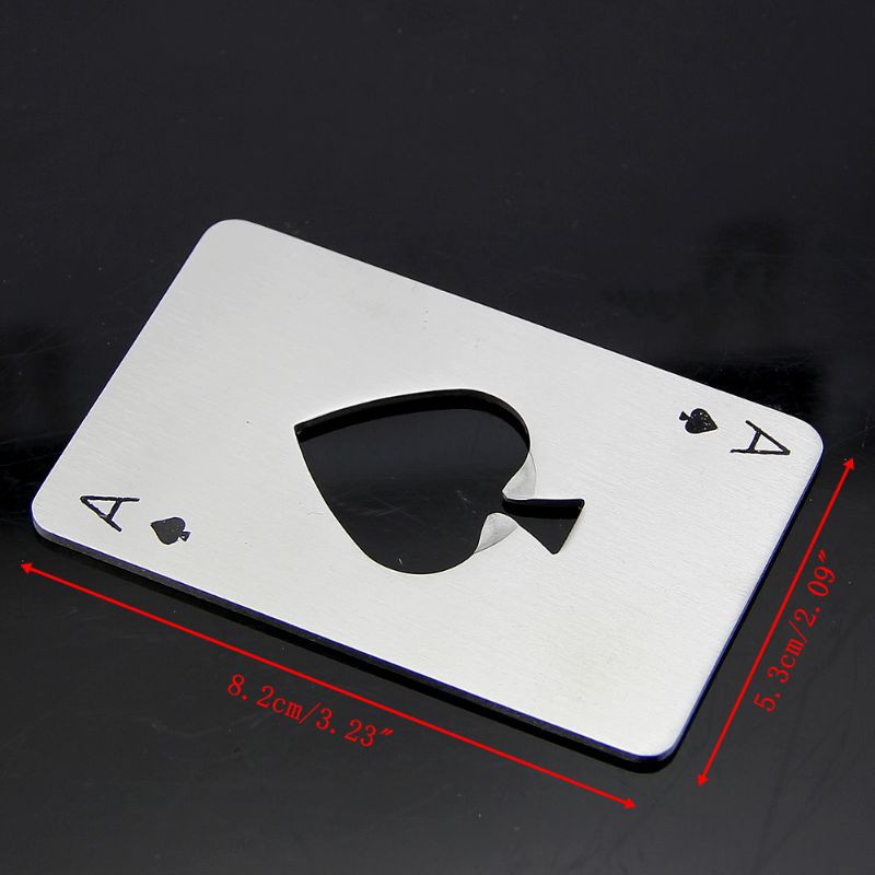 SEL♡♡ Soda Beer Cap Men's Gift Playing Card Ace of Spades Poker Bar Tool Bottle Opener