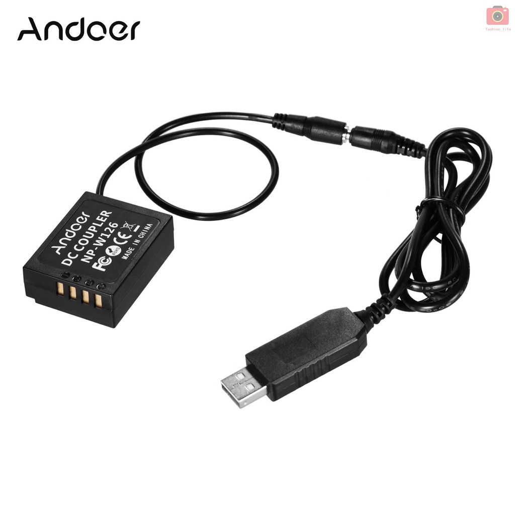 Bộ chuyển đổi pin từ usb sang np-w126 5v x-a10/hs33exr/hs35exr/hs50exr cao cấp tiện lợi