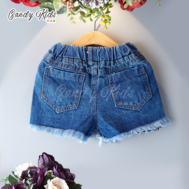 (3-12) Quần Short Denim Cho Bé Gái