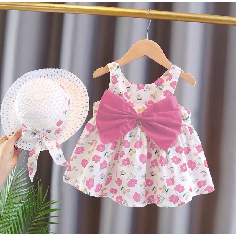 Set váy 2 dây kèm mũ