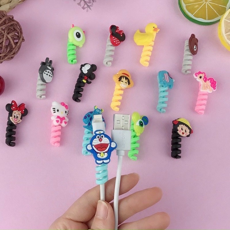 Nút lò xo hình cute bảo vệ cáp sạc