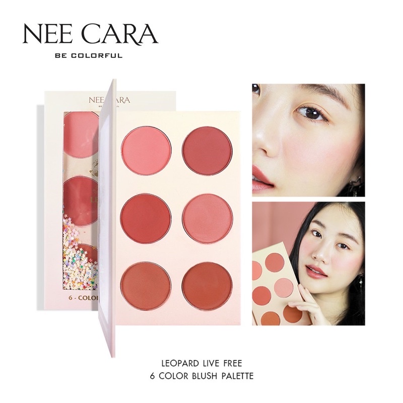 Bảng má hồng 6 màu Nee cara Leopard Blush Palette N606