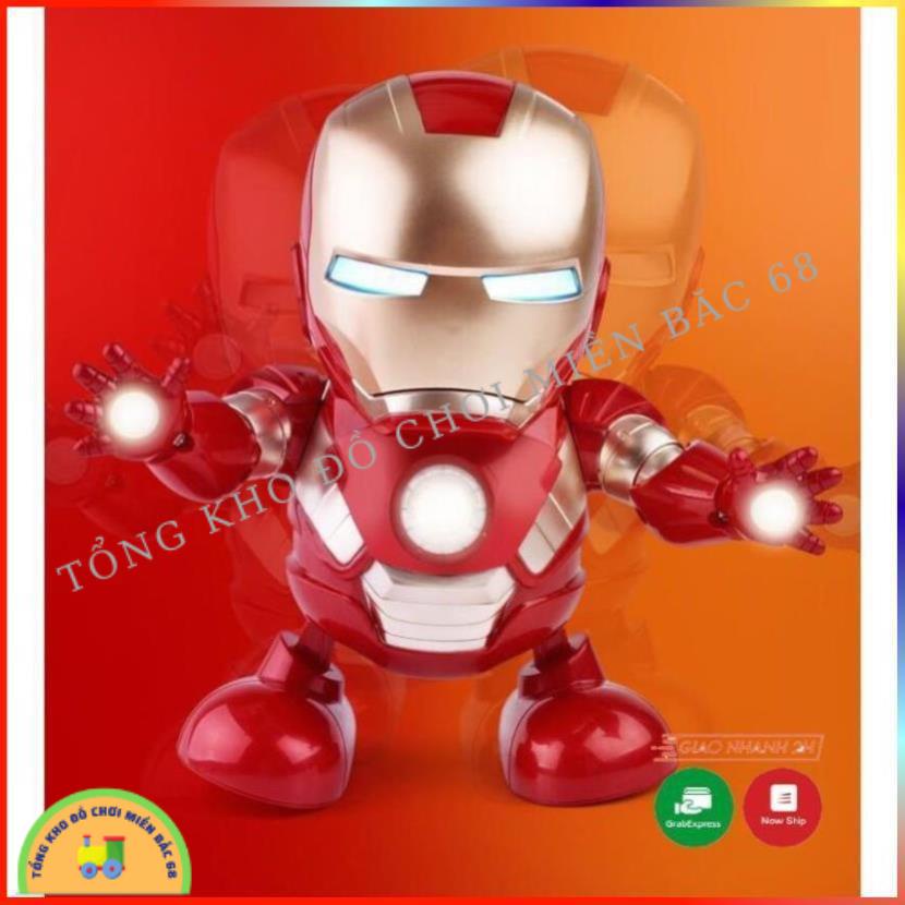 Đồ chơi ROBOT IRONMAN NHẢY MÚA theo nhạc có đèn LED size lớn nhựa ABS an toàn cho sức khỏe của bé TKMB68