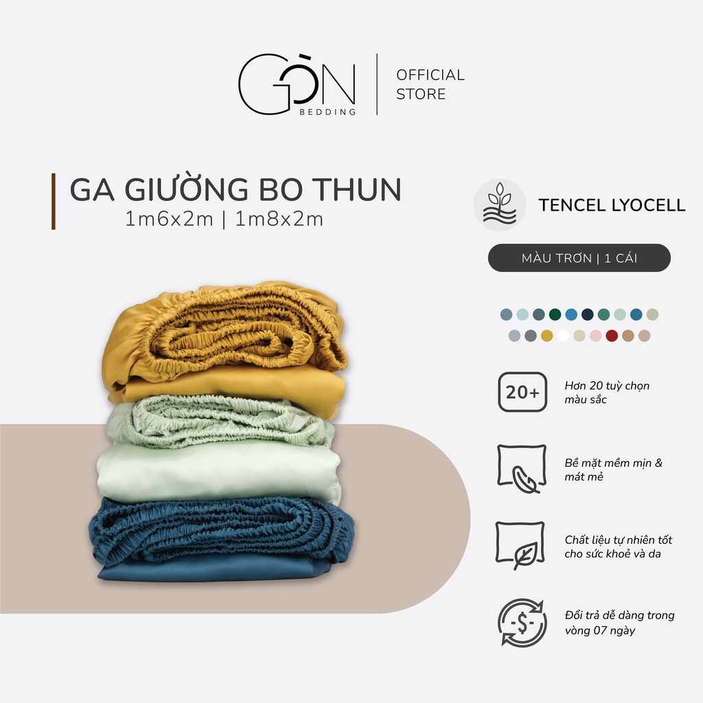 Ga Giường Bo Thun Gòn Bedding Lụa Tencel Cao Cấp Màu Trơn 1m6x2m | 1m8x2m (không xù lông, không trơn trượt)