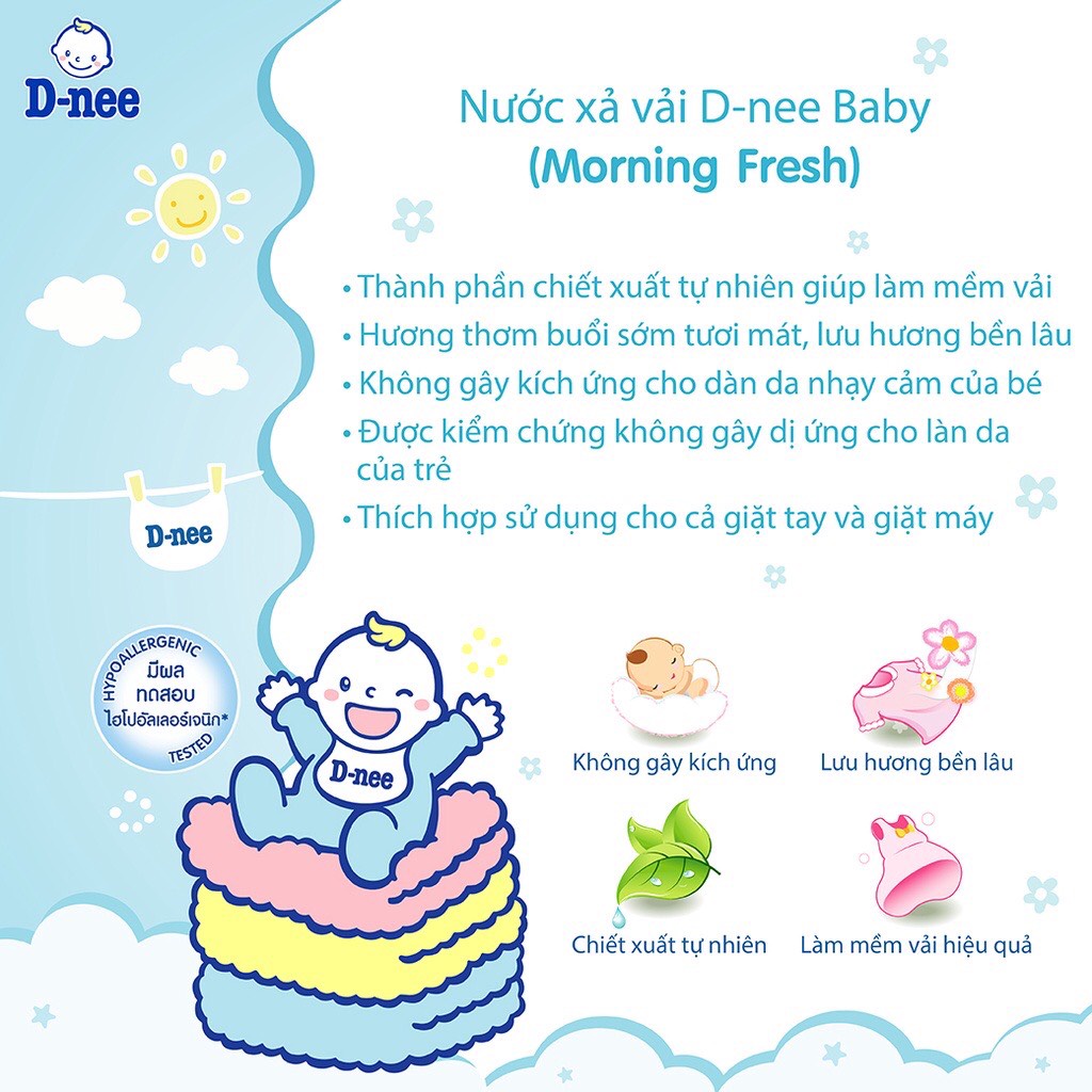 [CHÍNH HÃNG] Nước giặt/xả mềm quần áo em bé 2800ml Dnee