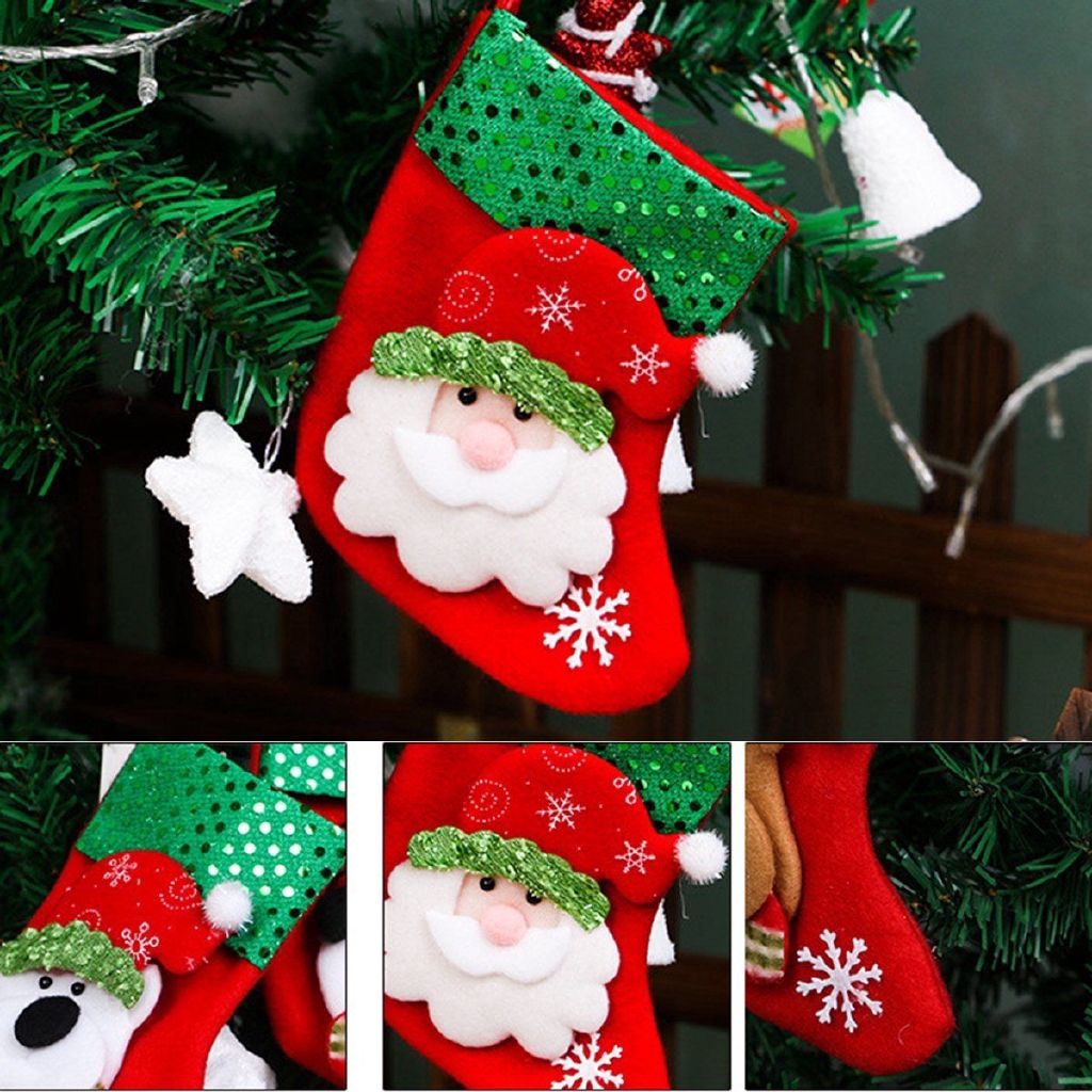 Vớ trang trí cây thông giáng sinh hình ông già noel/tuần lộc độc đáo