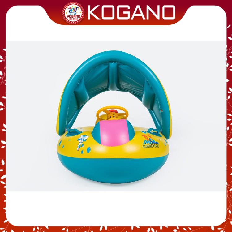 Phao Bơi Trẻ Em KOGANO Dáng Du Thuyền Xỏ Chân Chống Lật An Toàn Cho Bé Có Mái Che, Còi Bấm SS-001123