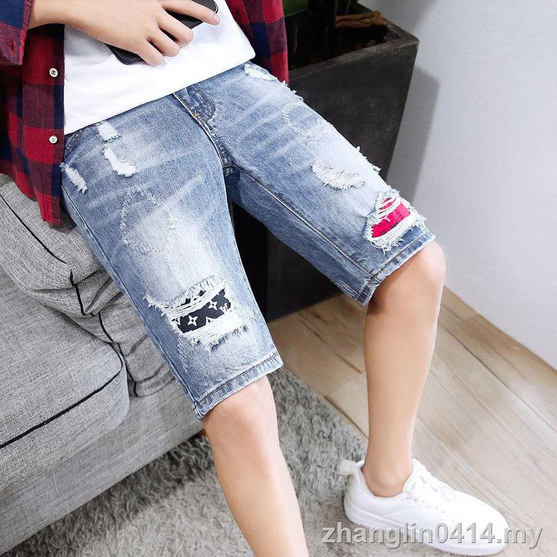 Quần Short Jeans 7 Tấc Phong Cách Hàn Quốc Năng Động Cho Nam