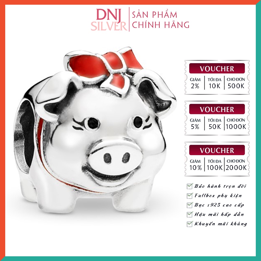 Charm bạc 925 cao cấp, hàng chuẩn bạc - Charm Piggy bank thích hợp để mix vòng tay charm - DN226