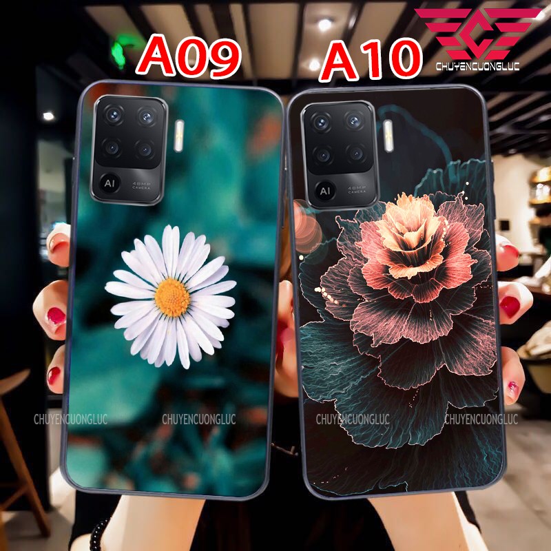 ỐP LƯNG OPPO A74/ A94 HÌNH HOA LÁ CỰC ĐẸP MẶT SAU BẰNG KÍNH