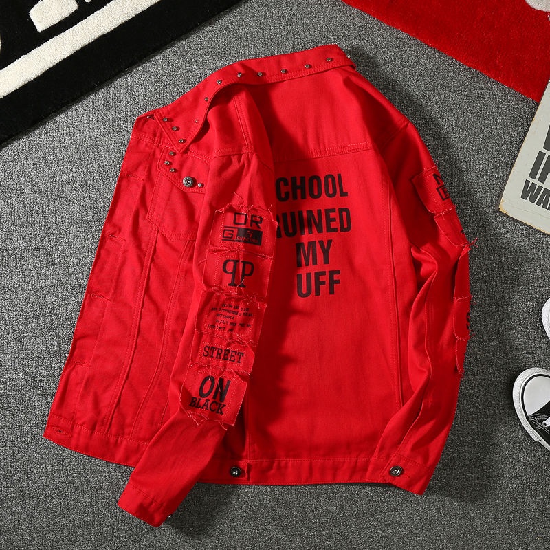 Áo Khoác Denim Phong Cách Hàn Quốc Thời Trang Thu Xuân Dành Cho Nam