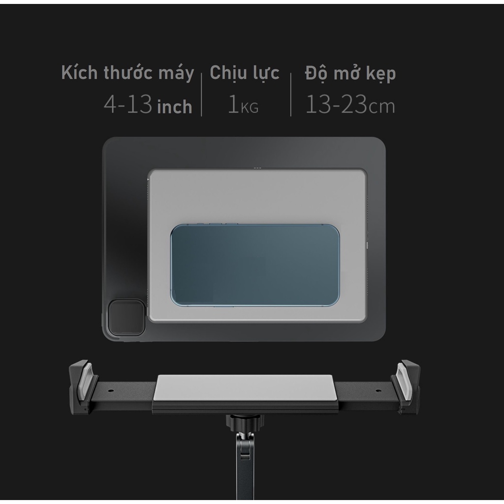 Giá đỡ Ipad Iphone Galaxy Tab P47 P15 dạng kẹp máy tính bảng tablet xoay 360 độ
