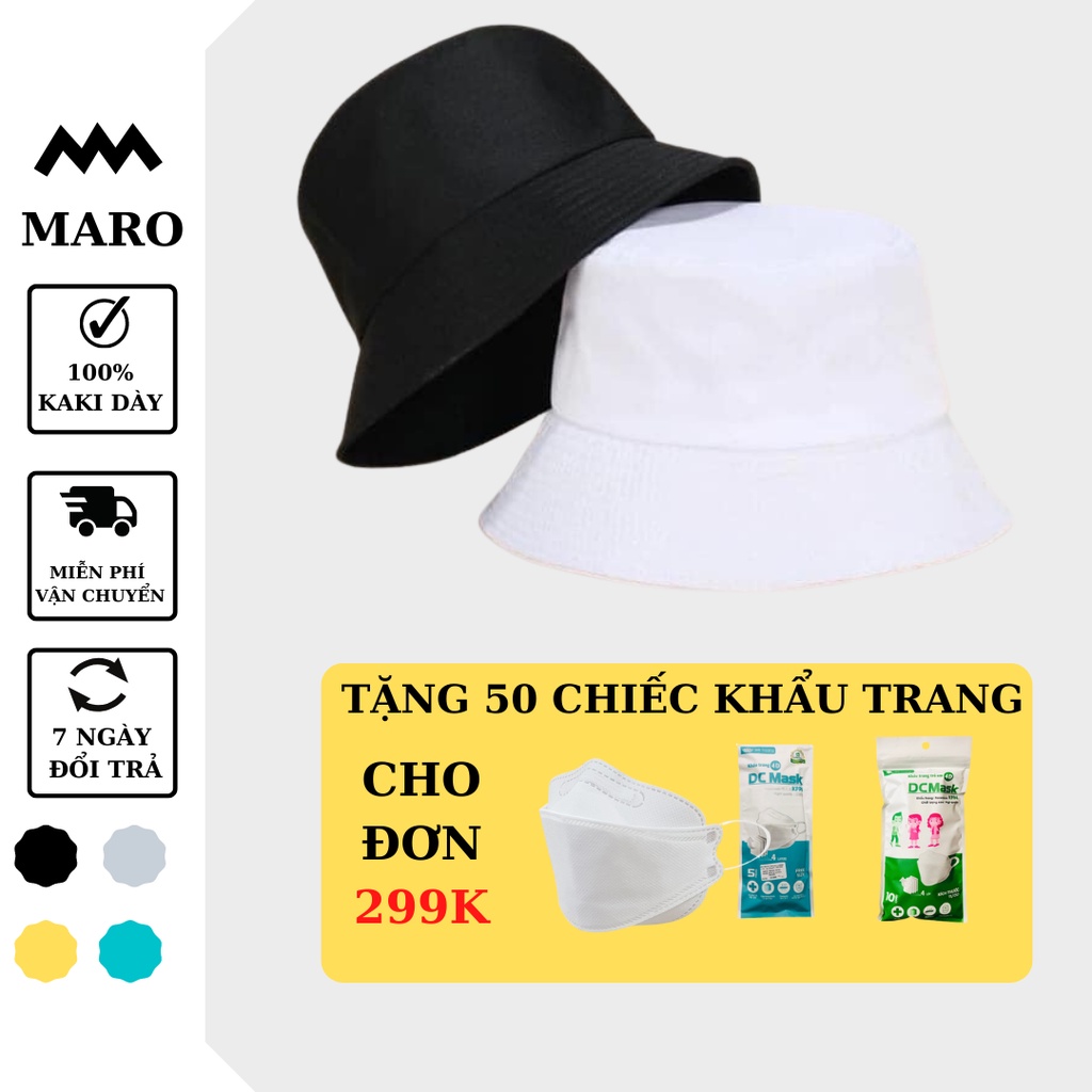 Mũ bucket trơn nam nữ vành cụp phong cách hàn quốc, nón bucket- MARO STORE