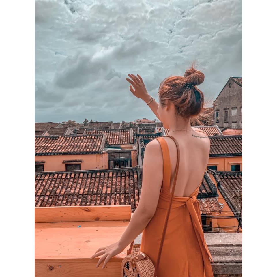 [Mã FATHANG5 giảm 10K đơn 50K] ĐẦM VÀNG MIDI THẮT NƠ LƯNG | BigBuy360 - bigbuy360.vn