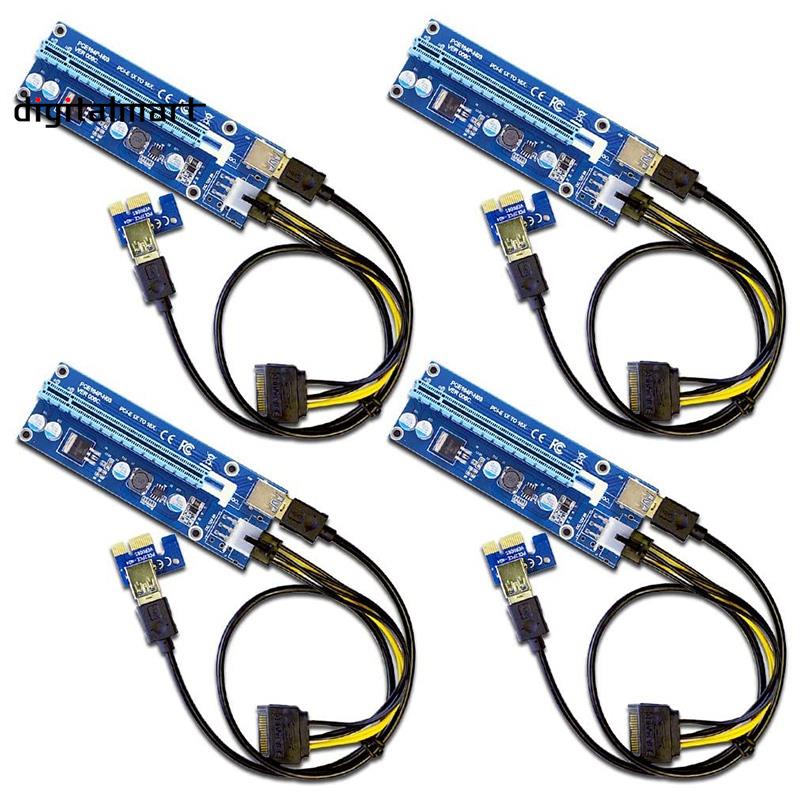 Set 4 Card Chuyển Đổi Pci-E 6-pin 16x Sang 1x 60cm Usb 3.0 & 6-pin Pci-E Sang Sata | BigBuy360 - bigbuy360.vn