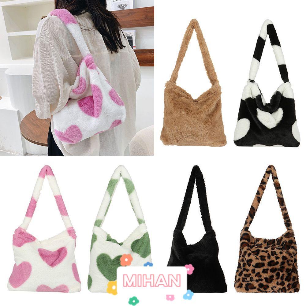 [Còn hàng] Túi xách đeo vai vải lông hợp xu hướng thời trang dành cho nữ