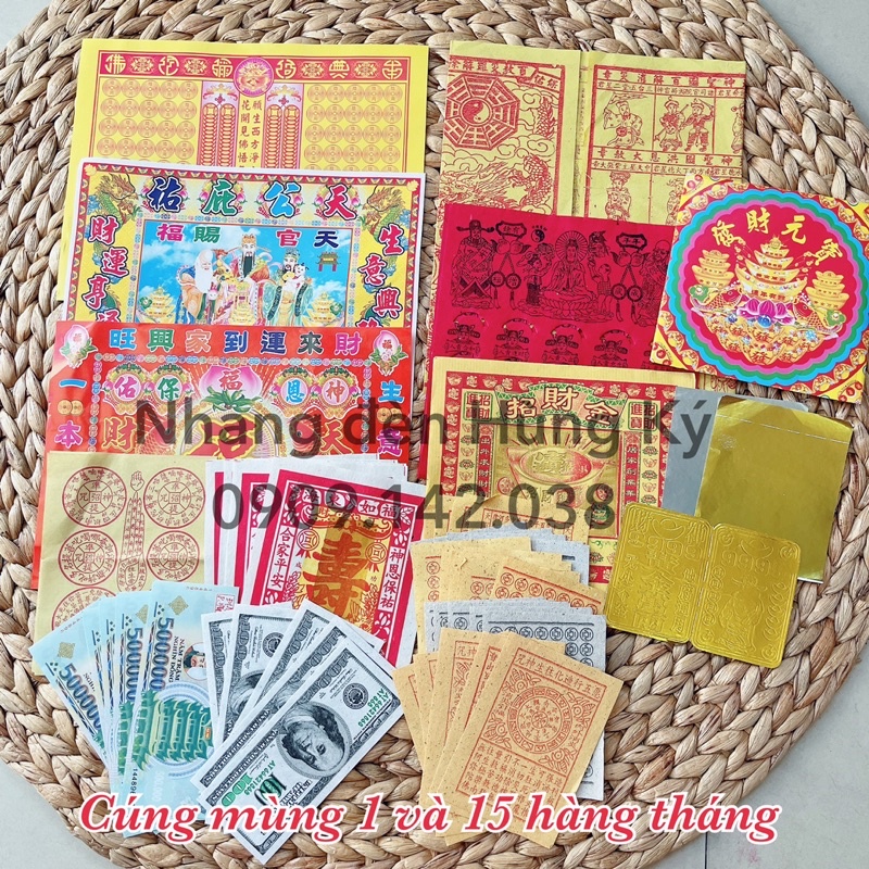 Bộ giấy cúng mùng 1 và 15 hàng tháng