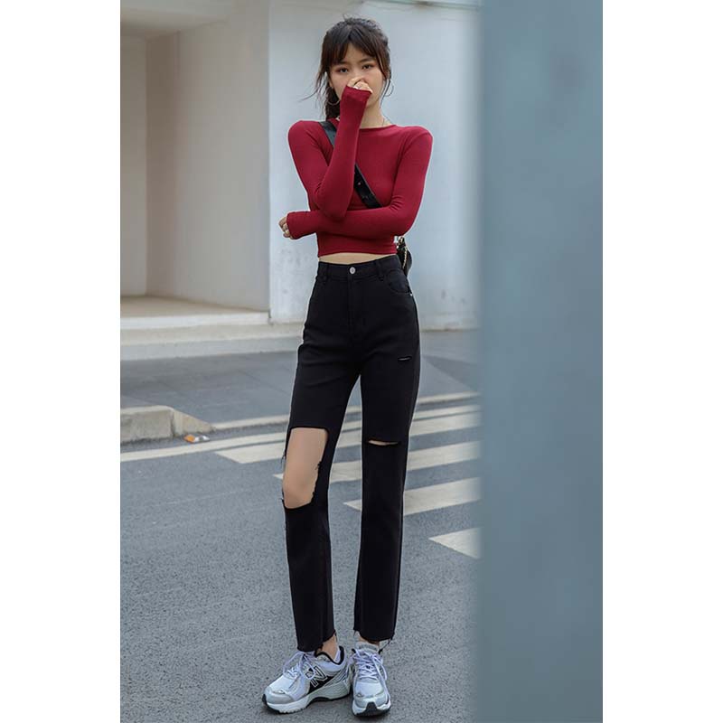 NRVP Quần Jeans Nữ Ống Rộng Thời Trang Hàn Quốc