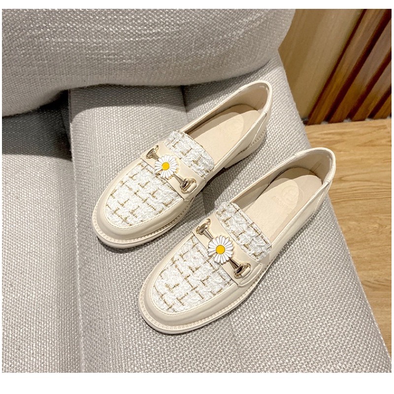 Giày phong cách Anh da mềm hoa cúc BIGSIZE (35-42)