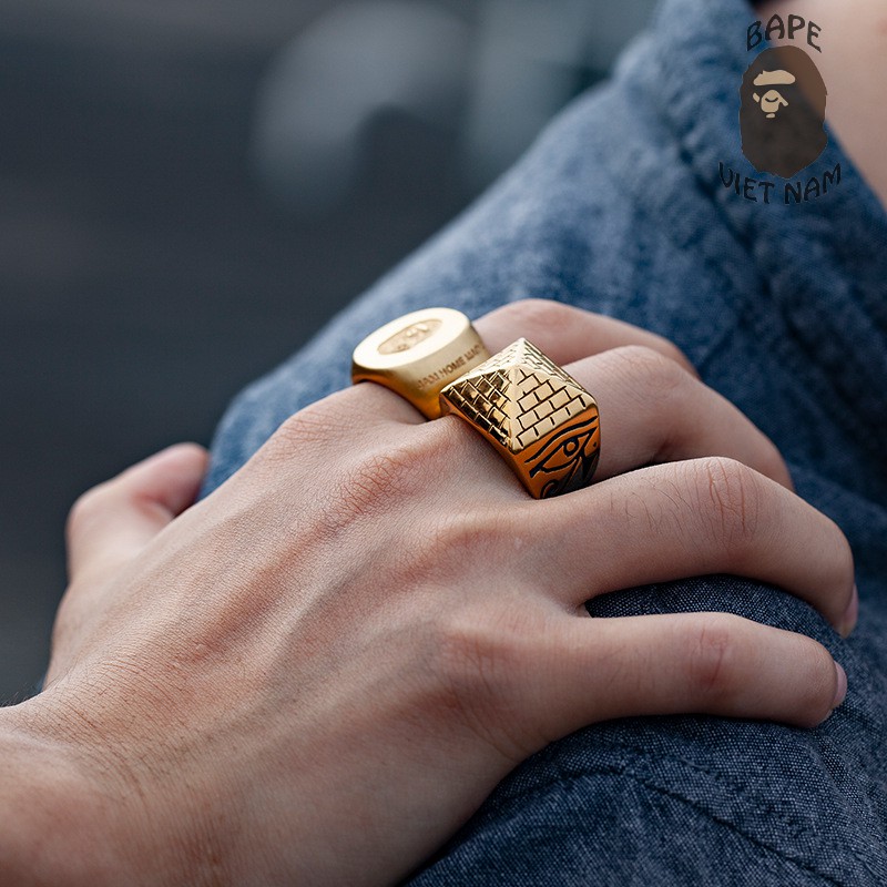 Nhẫn A Bathing Ape Bape, Nhẫn Bape Ring màu Vàng Gold hàng Siêu cấp 11 BapeVN