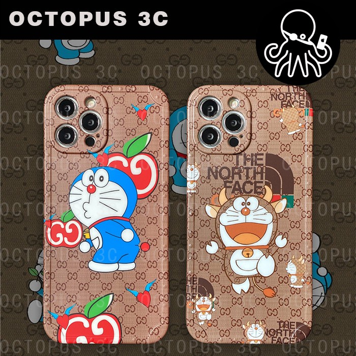 Luxury Brand versus Cartoon Doraemon  Full Screen Pattern Earthquake Resistance And Drop Resistance  TPU Phone Case iPhone 11 Pro Max X XS Max XR Cover iPhone 12 Pro Max 12 Mini Full Casing Shell iPhone SE 2020