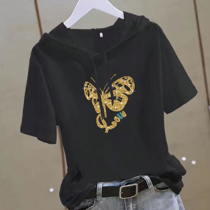 Áo Hoodie Ngắn Tay Form Rộng Phong Cách Hàn Quốc Thời Trang Dành Cho Nữ