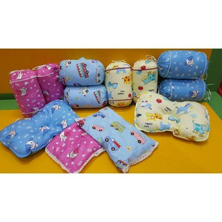 Set gồm chẹn bông /đỗ kèm gối cho bé sơ sinh lụa