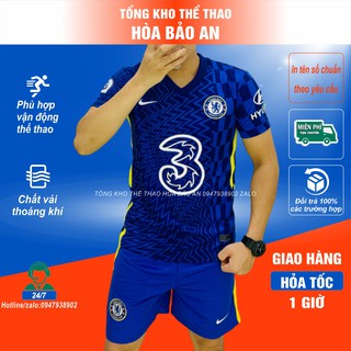 Mẫu áo chính thức CLB Chelsea sân nhà mùa giải 2021/22 vải thái cực chất, phom 43-90kg