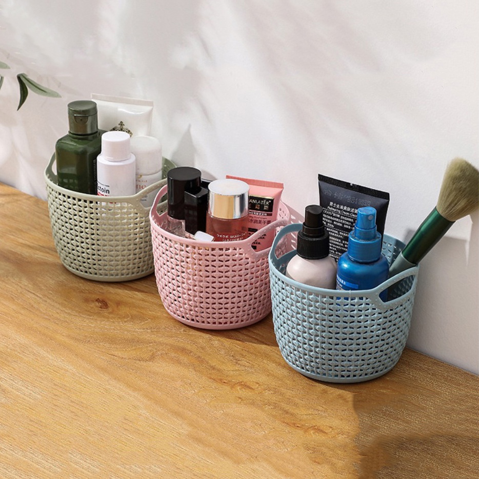 Rổ Nhựa Đựng Vật Dụng Bút Viết, Cọ Trang Điểm Để Bàn Sang Trọng (Số 6)