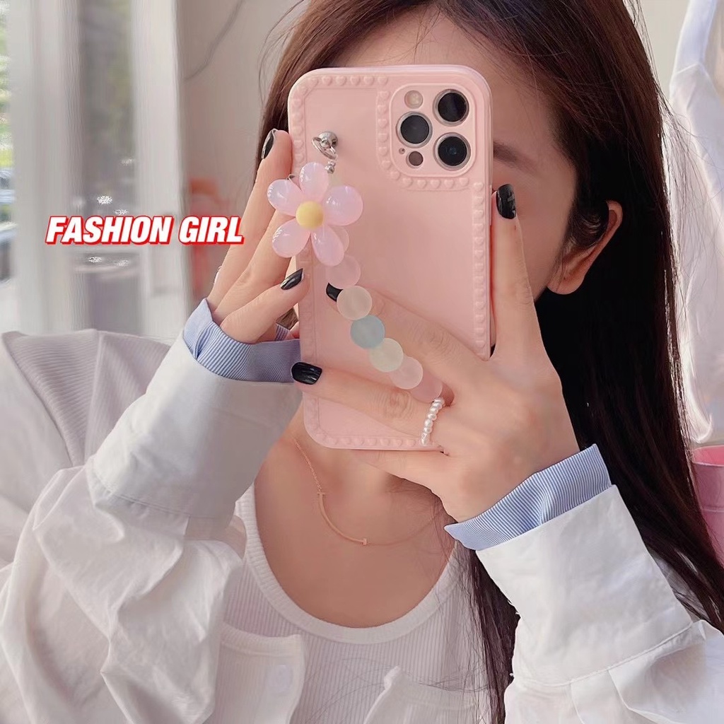 Ốp Điện Thoại tpu Dẻo Họa Tiết Hoa Hướng Dương Kèm Vòng Đeo Tay Cho iphone 12 11 pro max xs max xr x 7 8 plus