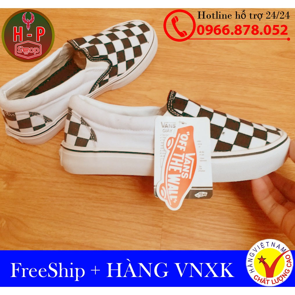 ⚡[SALE ] Giày Vans lười caro đen trắng