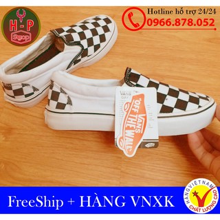 ⚡ Giày Vans lười caro đen trắng