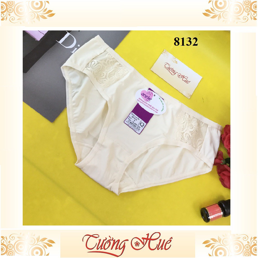 Quần lót nữ annie QE 8132 trơn phối ren.