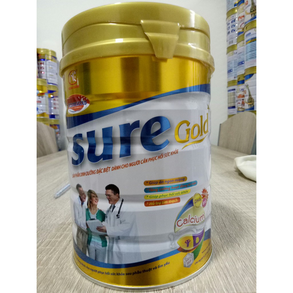 Sữa phục hồi sức khỏe Milkmilkgold Sure Gold 900g- dinh dưỡng tốt nhất cho người sau mổ, người già, người ốm gầy yếu