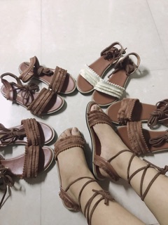 Sandal thổ cẩm buộc dây