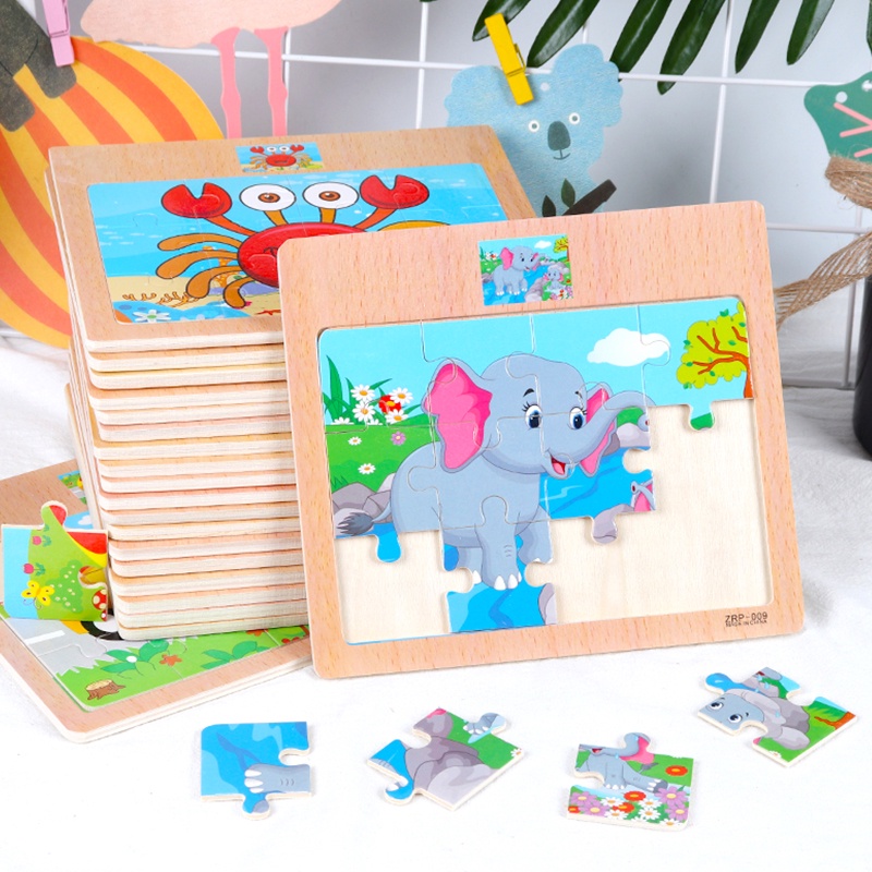 Bộ Xếp Hình 12 Miếng Puzzle Cho Bé, Đồ Chơi Xếp Hình Giúp Bé Phát Triển Tư Duy