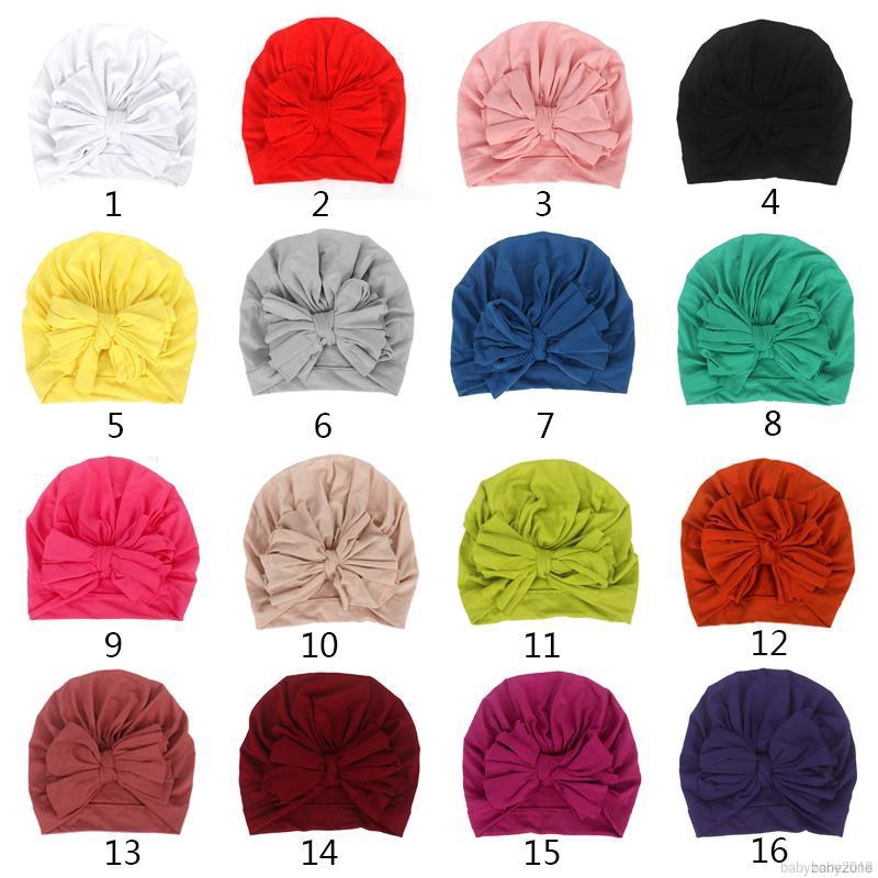 Mũ trùm đầu thắt nơ cho trẻ sơ sinh