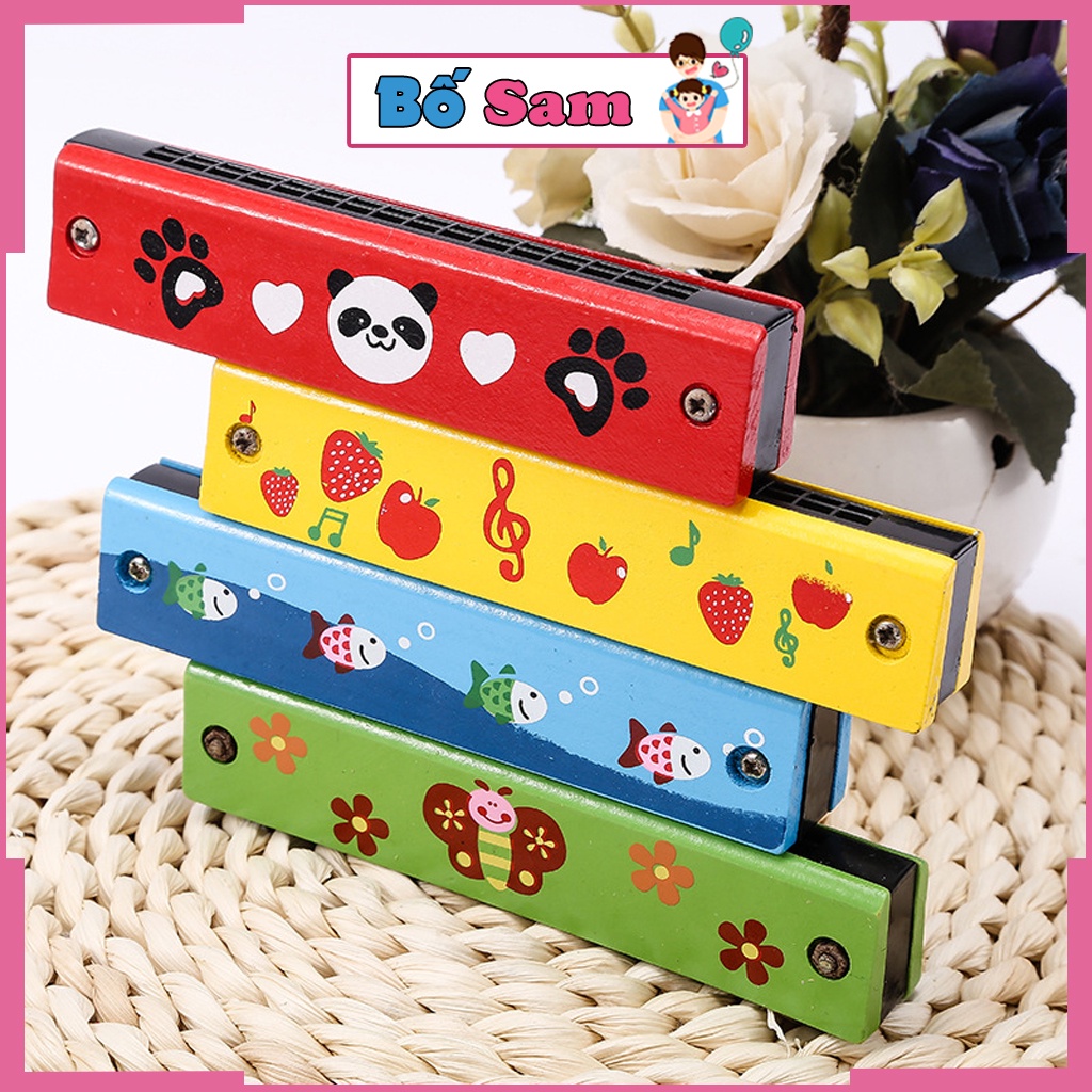 Kèn harmonica đồ chơi cho bé, kèn hamonica 16 lỗ nhiều màu đáng yêu Shop Bố Sam