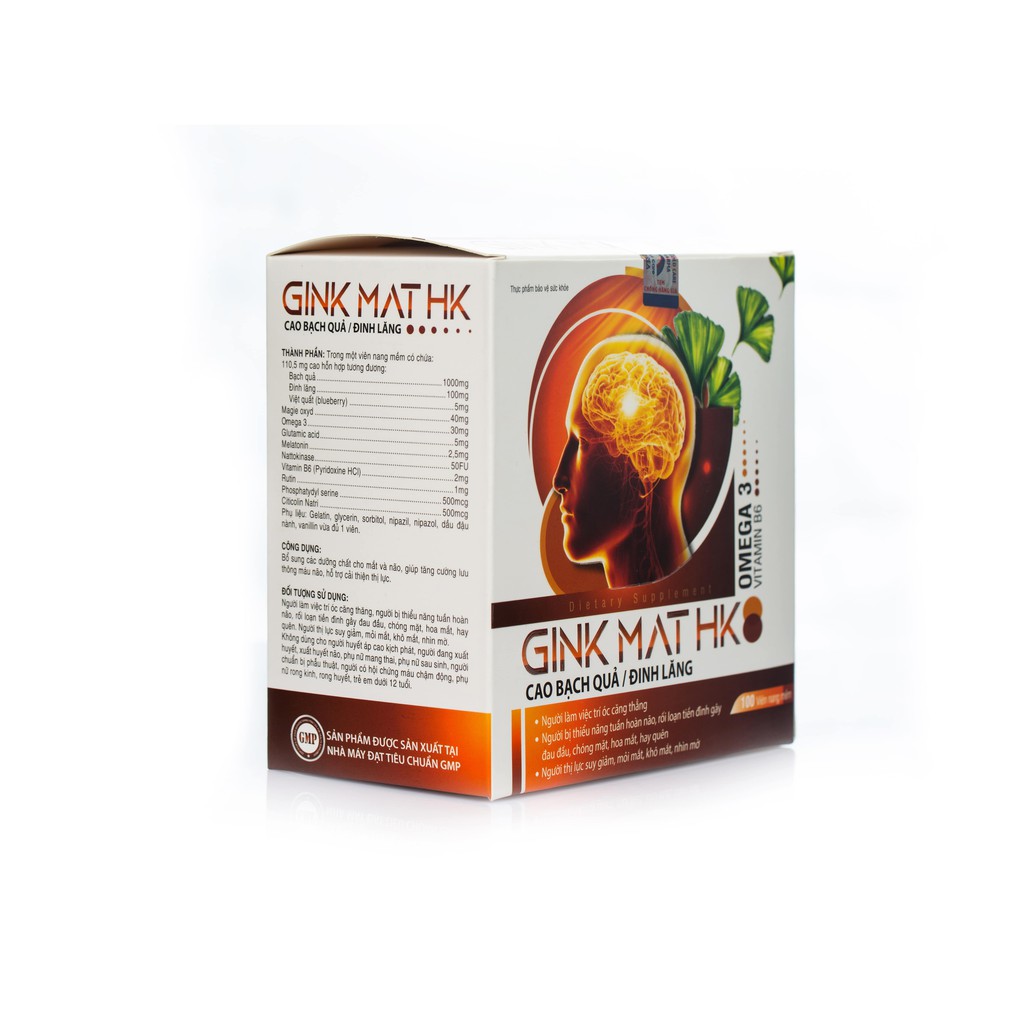 VIÊN UỐNG GINKMAT HK HỖ TRỢ BỔ NÃO SÁNG MẮT 100 VIÊN