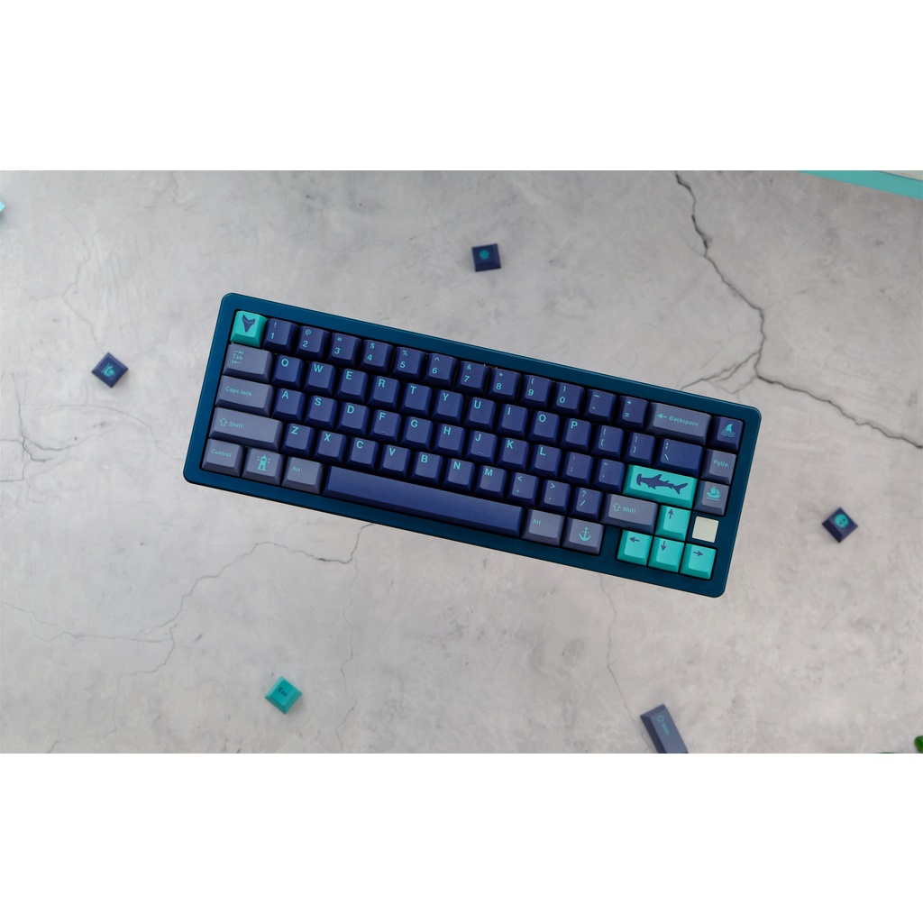 GMK Hammerhead Shark Keycaps, 129 phím PBT Keycaps Cherry Profile DYE-SUB Cá nhân hóa GMK Keycaps cho bàn phím cơ