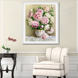 Tranh Thêu Chữ Thập chỉ lụa CHẬU HOA CÚC HH0815 (TRANH TỰ THÊU) kt:62x80cm