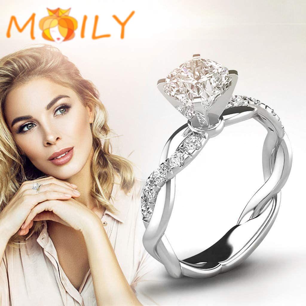 MOILY Retro Wedding Ring Diamond Victorian Style Rings Women's Fashion Jewelry|Halloween Gothic Vintage Luxurious Ring/Multicolor