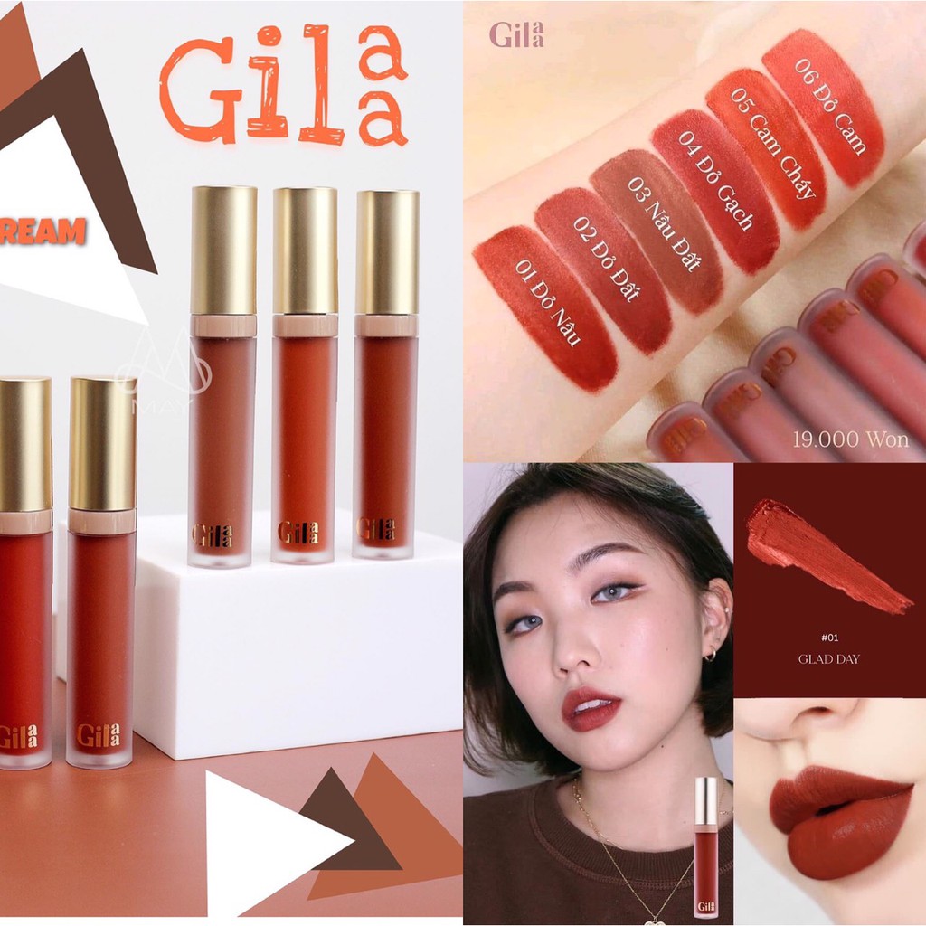 [FULL SIZE]Son kem lì thế hệ mới Gilaa Long Wear Lip Cream