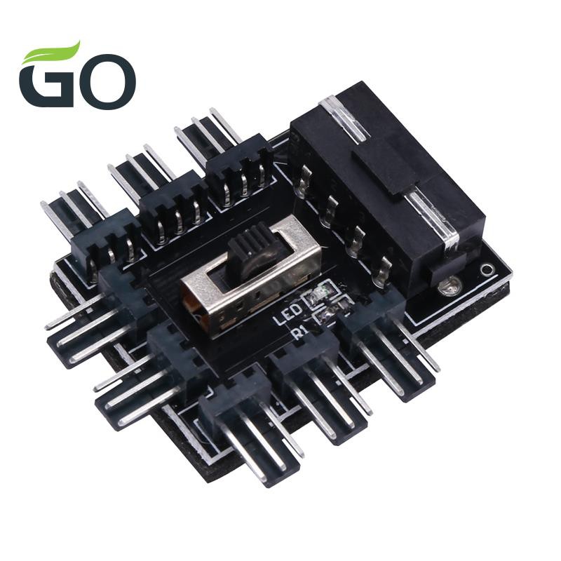 Pc 1 To 8 4pin Molex Cooling Fan Hub Splitter Cable Pwm 3pin # G0Vn