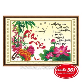 Tranh thêu chữ thập Cha Mẹ 56700 (73x52) chưa thêu