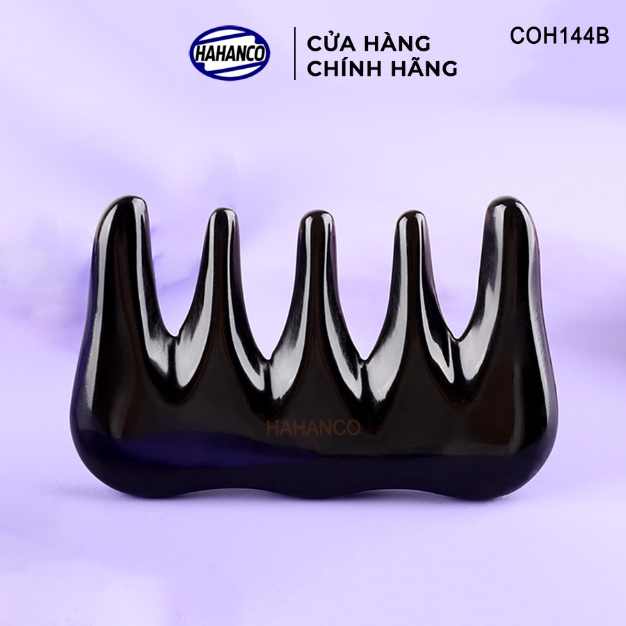 Lược Sừng Đen Răng Thưa HAHANCO Massage Đa Năng Giảm Căng Thẳng (Size:S- 9cm) COH143B