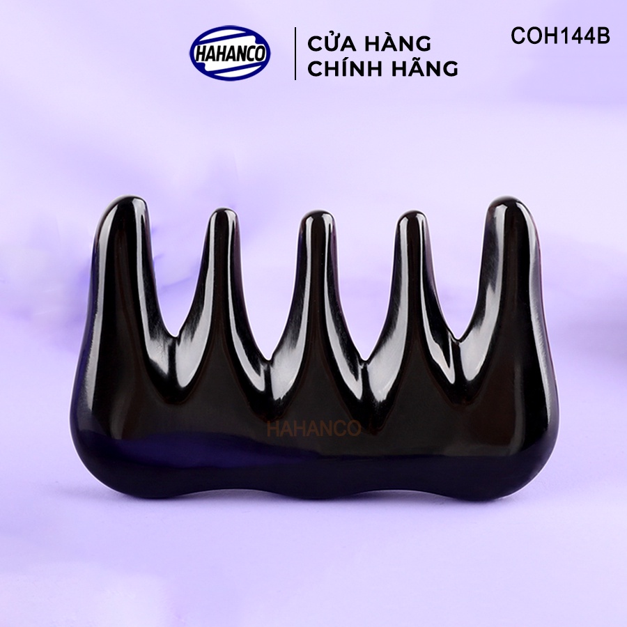 Lược Sừng Đen Răng Thưa HAHANCO Massage Đa Năng Giảm Căng Thẳng (Size:S- 9cm) COH143B